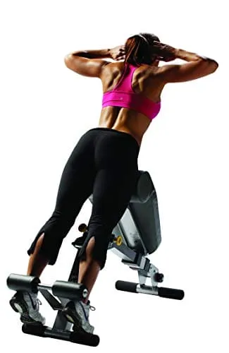 HOIST Fitness HF-4263 Dual Adjustable Ab/Back Hyper Roman Chair Exercise Bench - Platinum