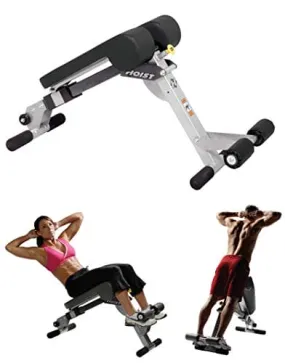 HOIST Fitness HF-4263 Dual Adjustable Ab/Back Hyper Roman Chair Exercise Bench - Platinum