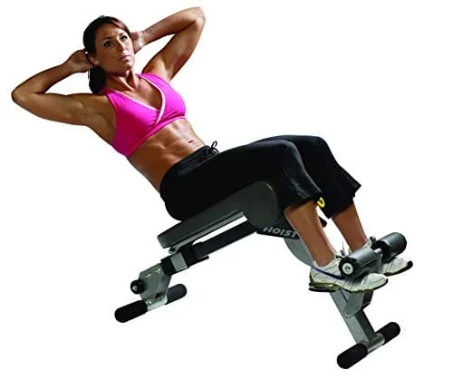 HOIST Fitness HF-4263 Dual Adjustable Ab/Back Hyper Roman Chair Exercise Bench - Platinum