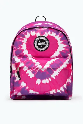 Hype Pink Heart Hippy Tie Dye Backpack