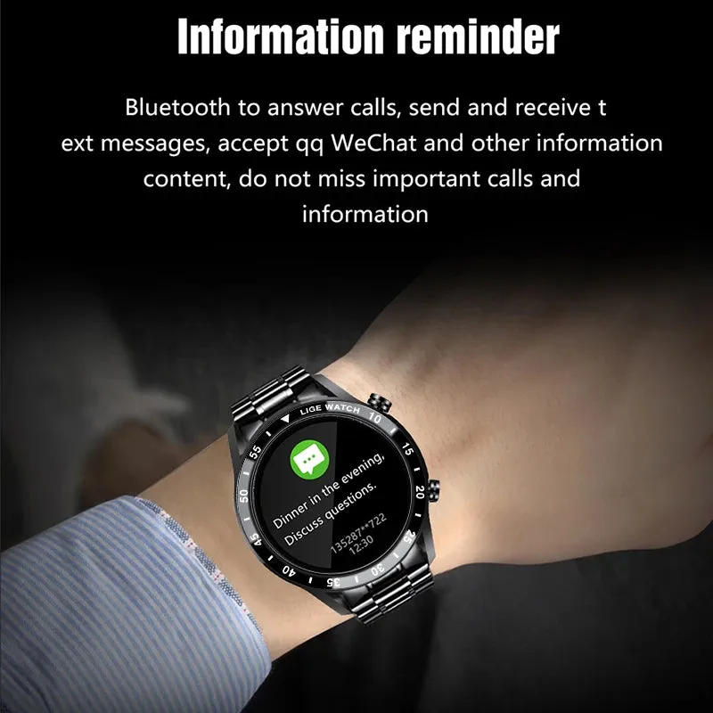 IP68 Waterproof Sports Fitness Tracker Clock Activity Heart Rate Blood Pressure Watch Men