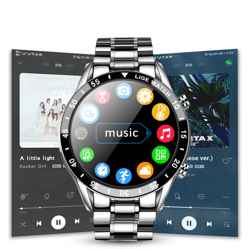 IP68 Waterproof Sports Fitness Tracker Clock Activity Heart Rate Blood Pressure Watch Men
