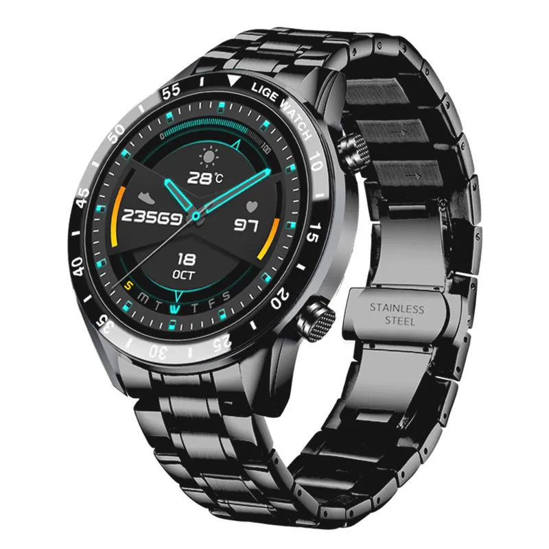 IP68 Waterproof Sports Fitness Tracker Clock Activity Heart Rate Blood Pressure Watch Men