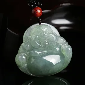 Jade Laughing Buddha Necklace