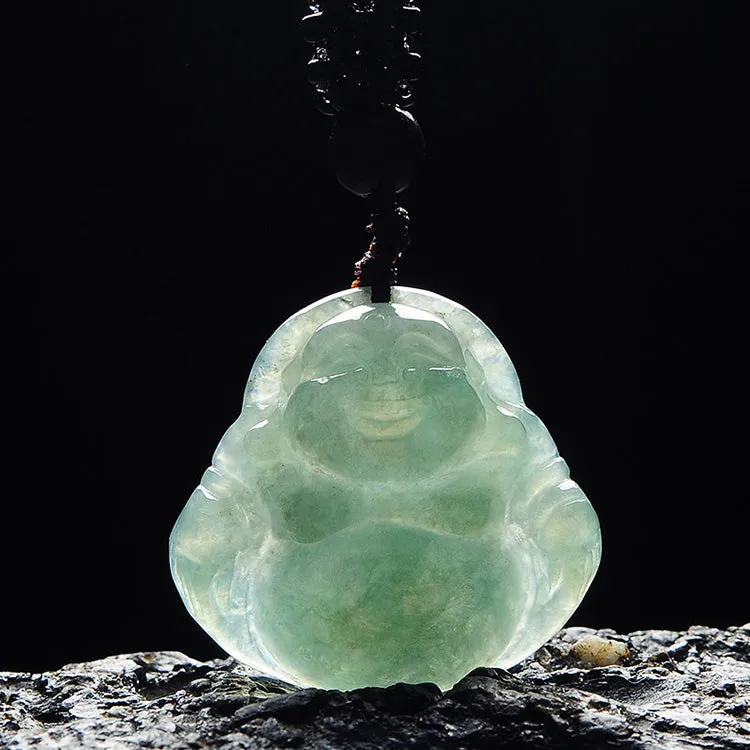 Jade Laughing Buddha Necklace