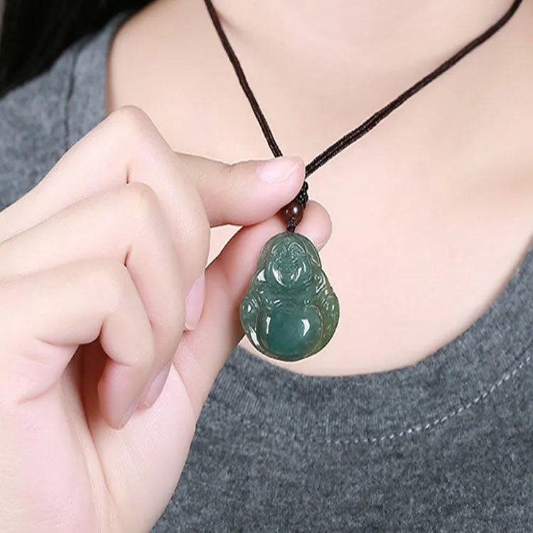 Jade Laughing Buddha Necklace