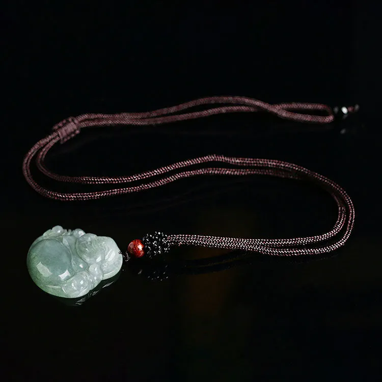 Jade Laughing Buddha Necklace