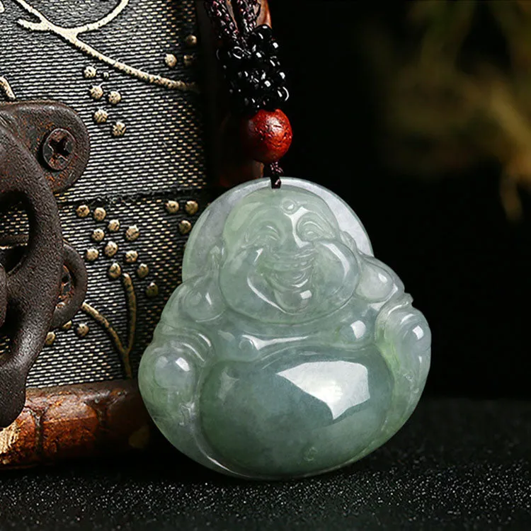 Jade Laughing Buddha Necklace