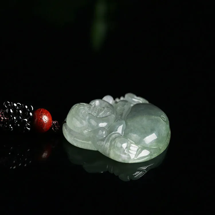 Jade Laughing Buddha Necklace