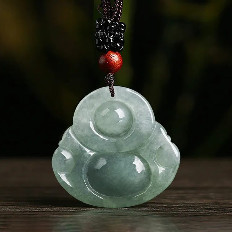 Jade Laughing Buddha Necklace