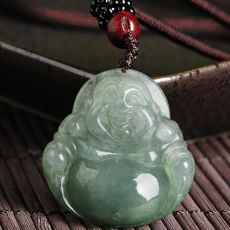 Jade Laughing Buddha Necklace