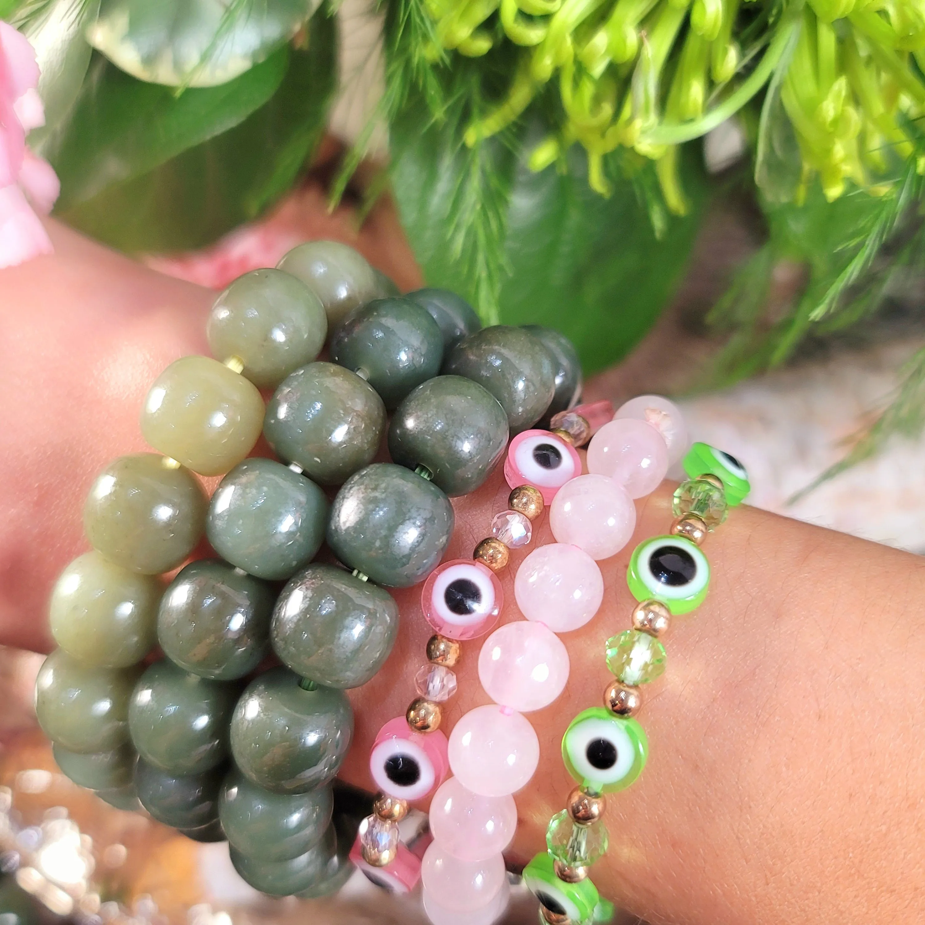 Jade Marshmellow Bracelet for Abundance, Health and Protection