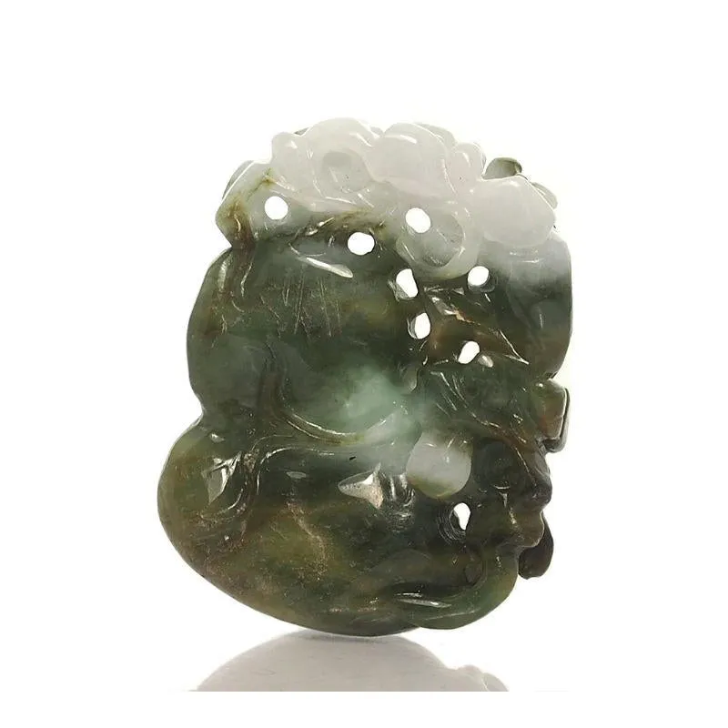Jade Protective Health Bottle Gourd Pendant with Guardian Animal