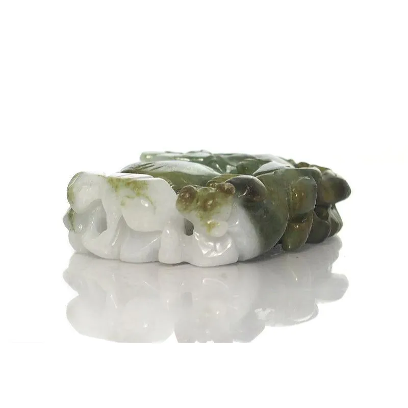 Jade Protective Health Bottle Gourd Pendant with Guardian Animal