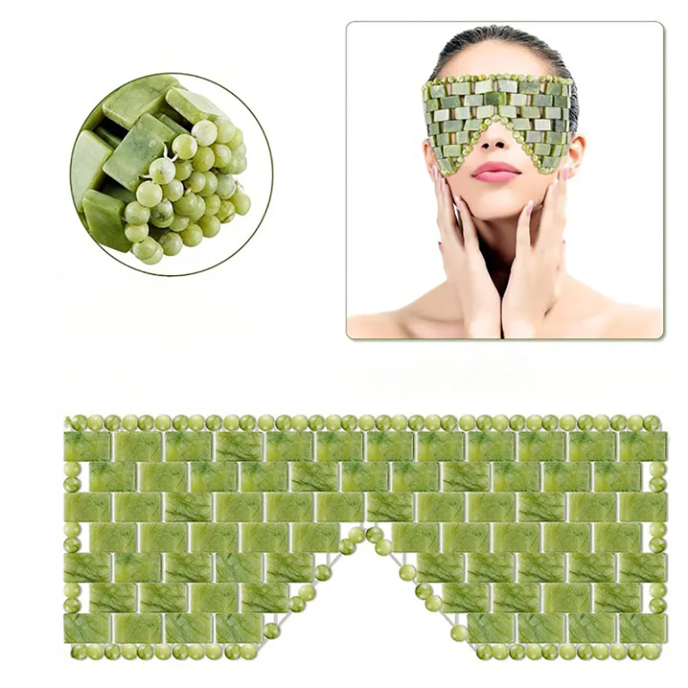 JadeGlow Eye Mask: Reusable 100% Natural Green Stone for Hot & Cold Anti-Aging Therapy