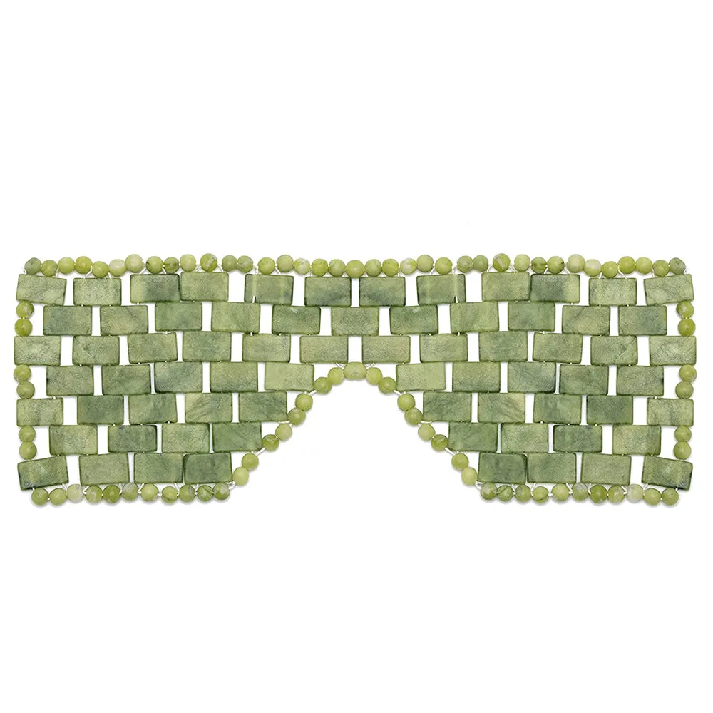 JadeGlow Eye Mask: Reusable 100% Natural Green Stone for Hot & Cold Anti-Aging Therapy