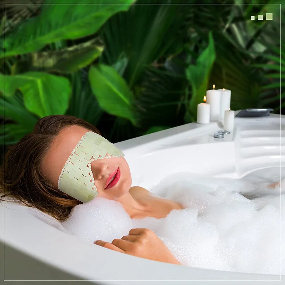 JadeGlow Eye Mask: Reusable 100% Natural Green Stone for Hot & Cold Anti-Aging Therapy
