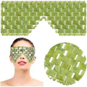 JadeGlow Eye Mask: Reusable 100% Natural Green Stone for Hot & Cold Anti-Aging Therapy