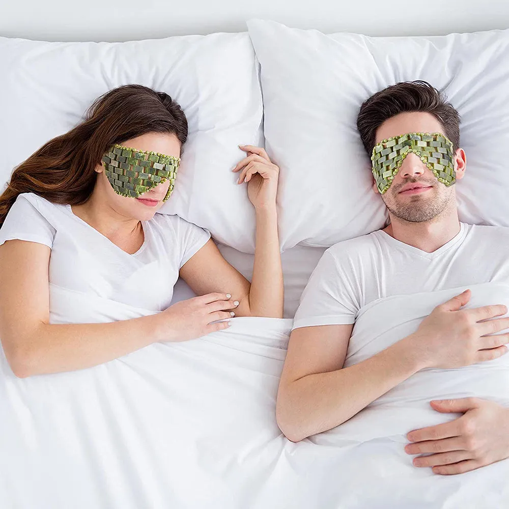 JadeGlow Eye Mask: Reusable 100% Natural Green Stone for Hot & Cold Anti-Aging Therapy