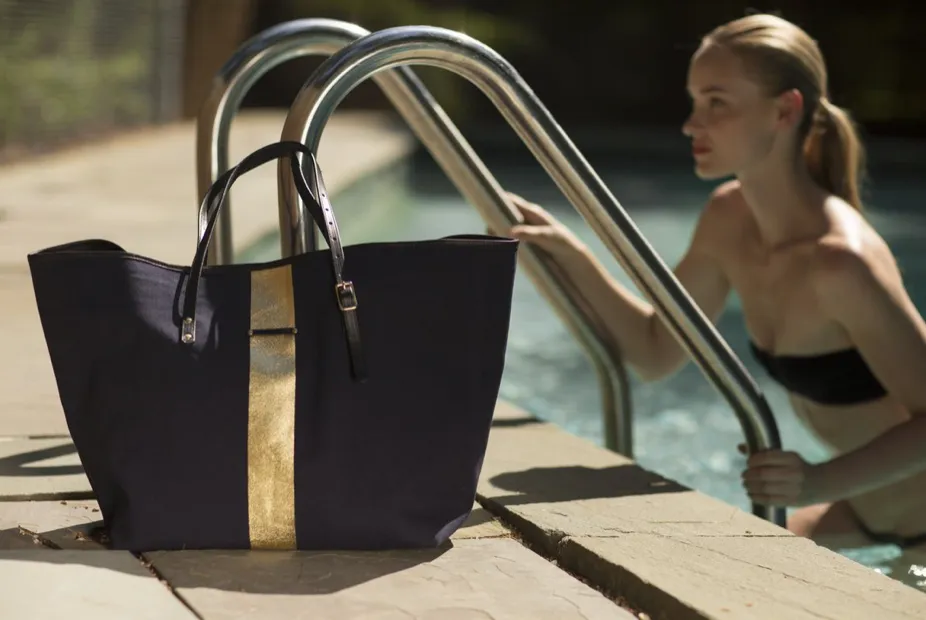 Kempton & Co. Navy/Gold Tote