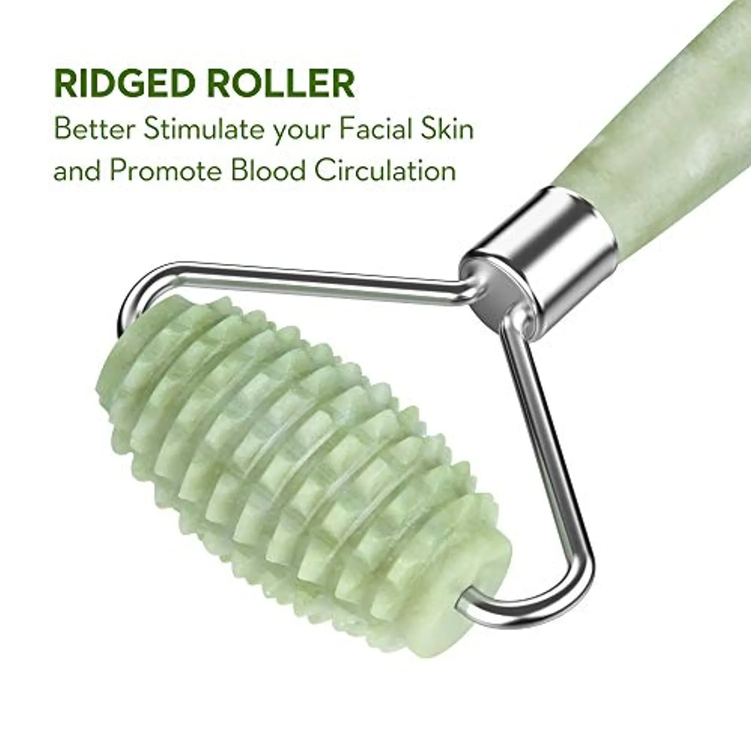 Kimkoo Jade Roller for Face-3 in 1 Kit with Facial Massager Tool,100% Real Natural Jade Stone Facial Roller Anti Aging,Face Beauty Set for Eye Anti-Wrinkle