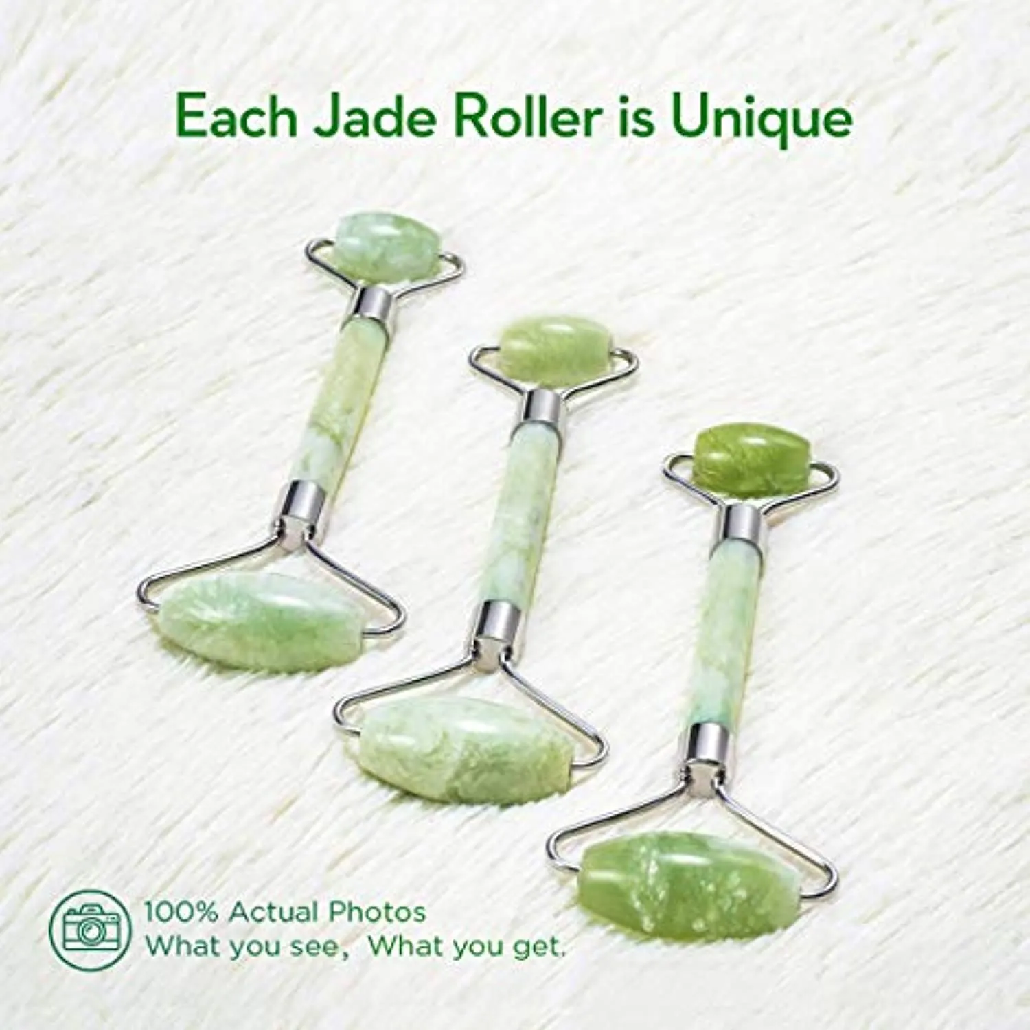 Kimkoo Jade Roller for Face-3 in 1 Kit with Facial Massager Tool,100% Real Natural Jade Stone Facial Roller Anti Aging,Face Beauty Set for Eye Anti-Wrinkle