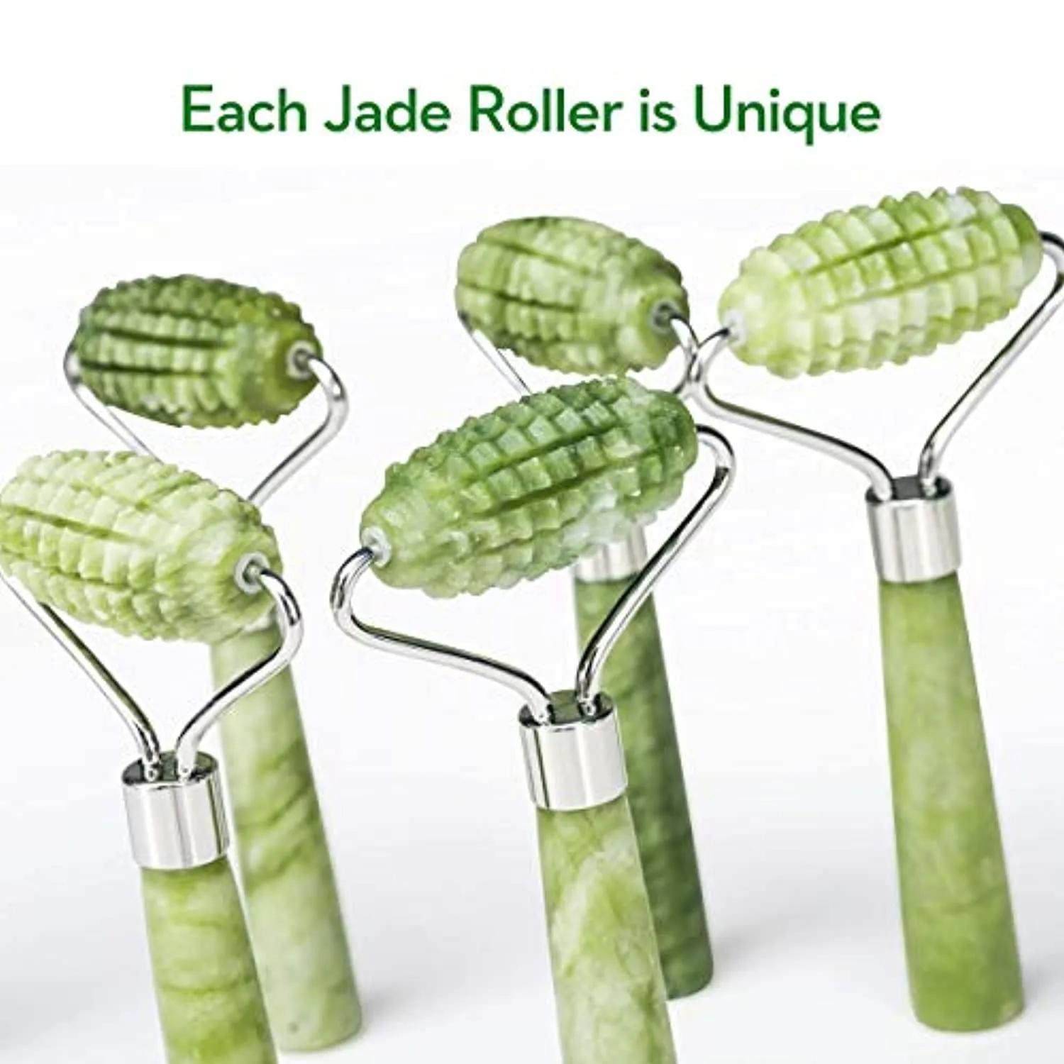 Kimkoo Jade Roller for Face-3 in 1 Kit with Facial Massager Tool,100% Real Natural Jade Stone Facial Roller Anti Aging,Face Beauty Set for Eye Anti-Wrinkle