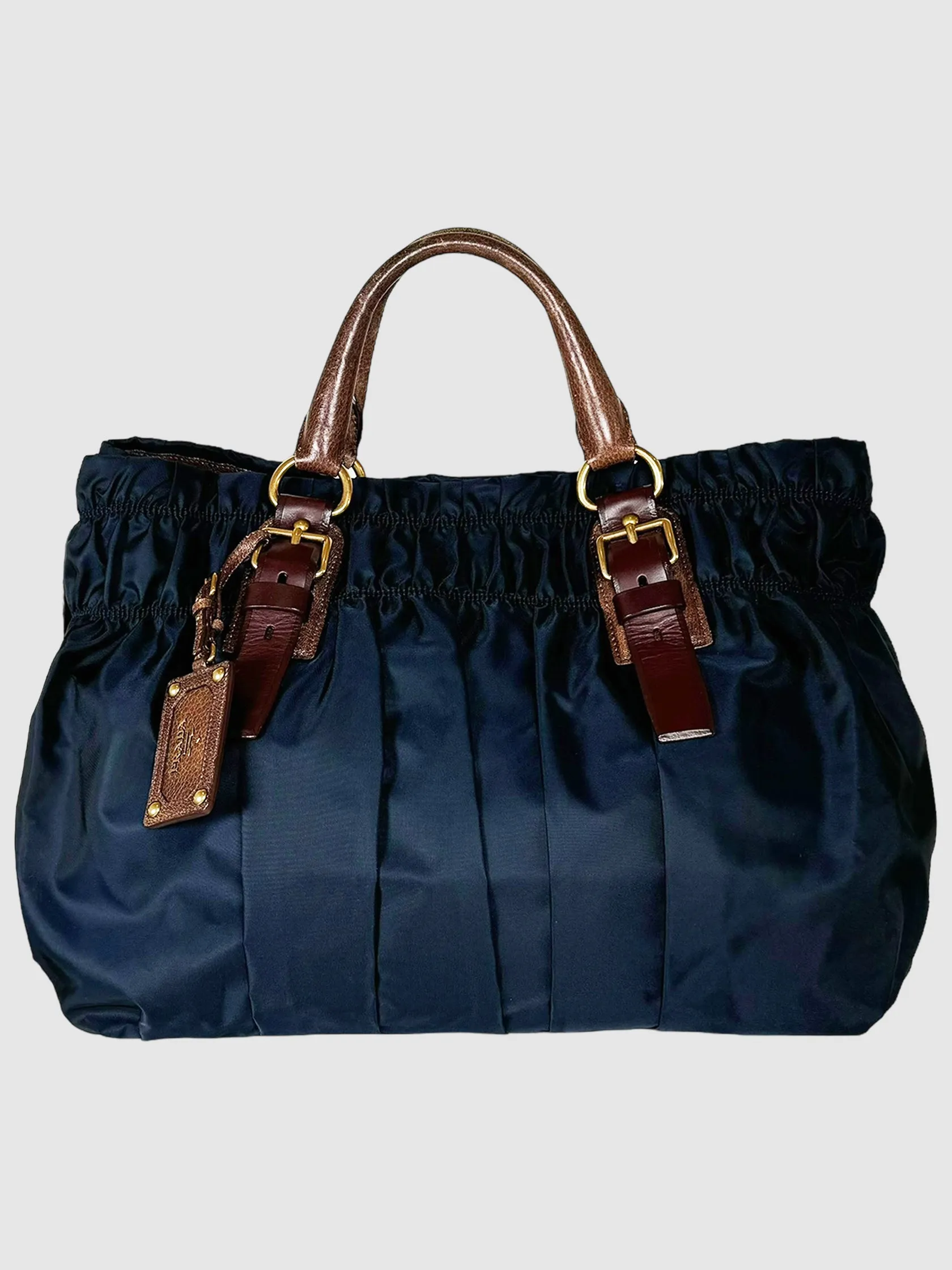Large Tessuto Gaufre Tote Bag
