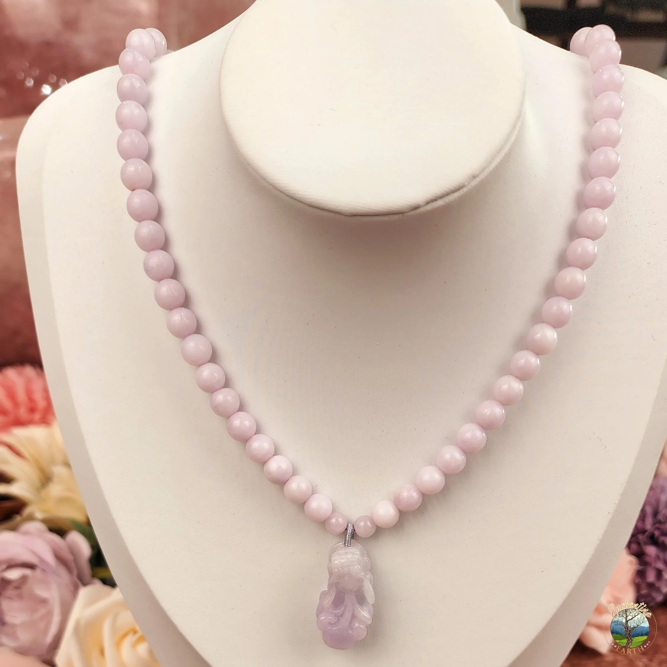 Lavender Jade Pixiu Necklace for Acceptance and Serenity