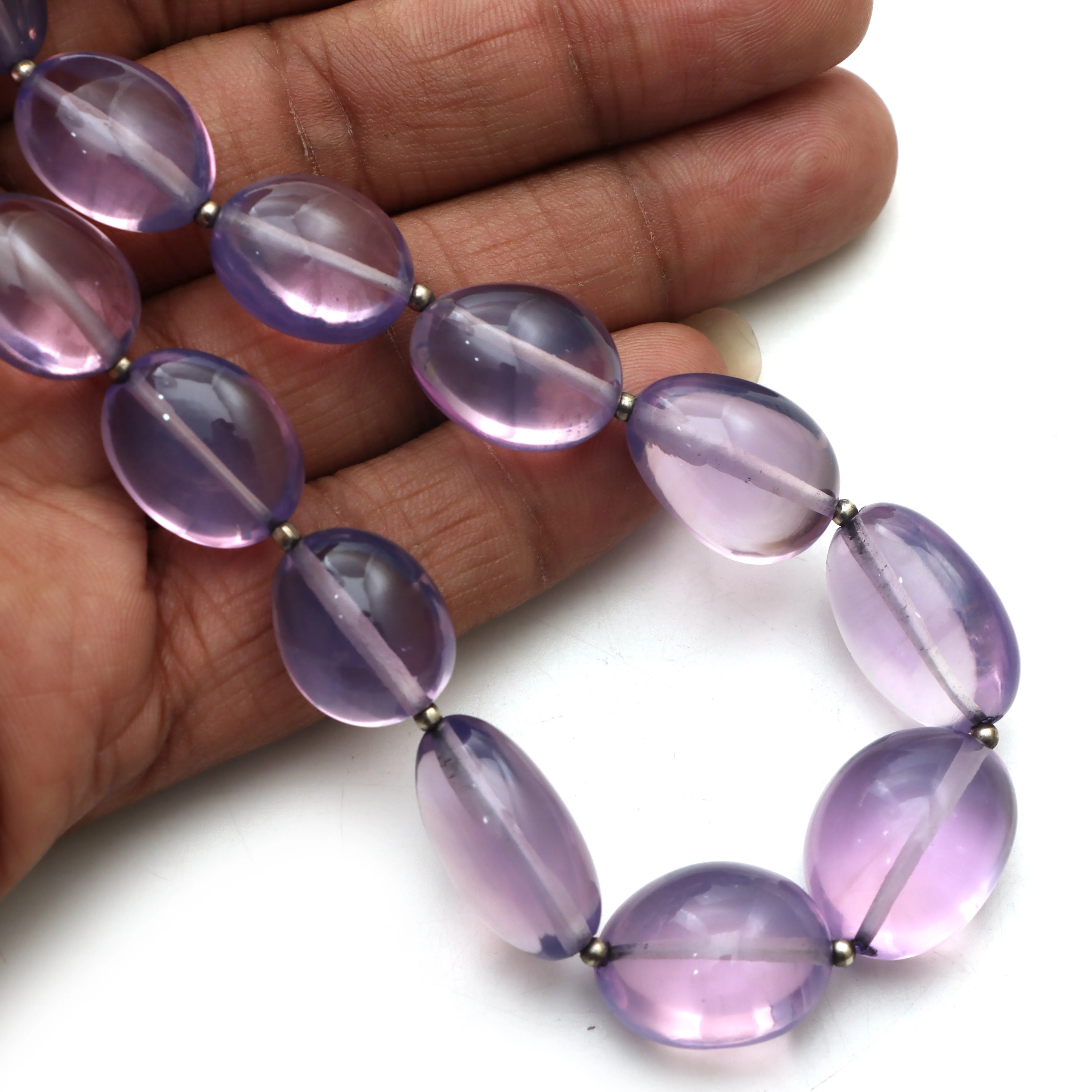 Lavender quartz smooth tumble beads, 10.5x14 mm to 16.5x21 mm, Plain Quartz beads, Tumble shape quartz, 21 inches strand, Price per strand