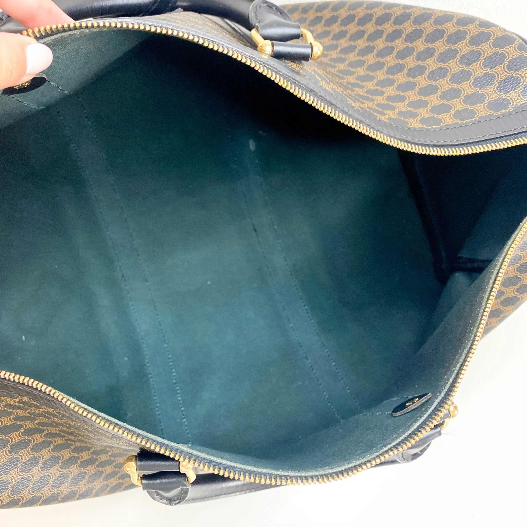 Macadam Triomphe Black Canvas Boston Travel Bag