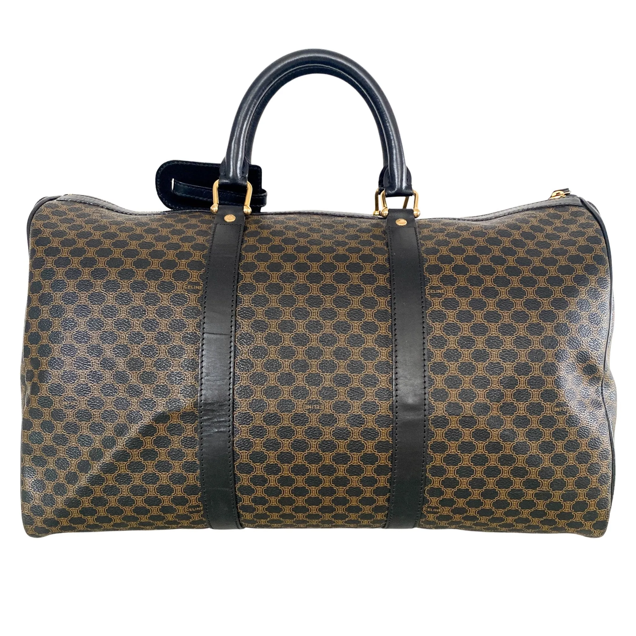 Macadam Triomphe Black Canvas Boston Travel Bag