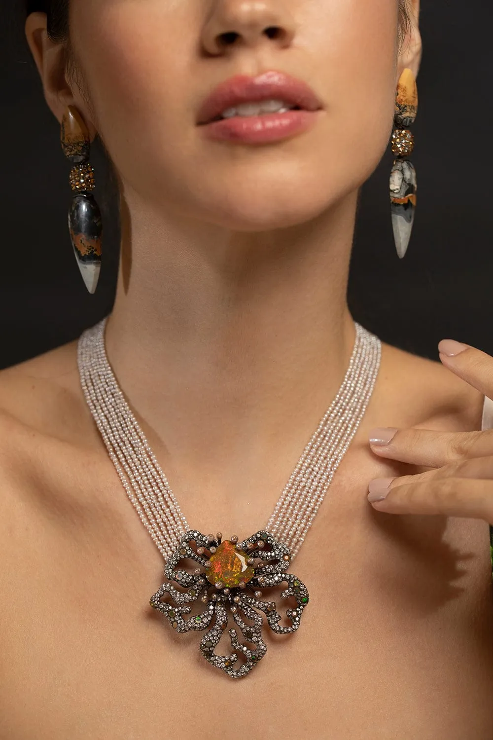 Malignano and Madarin Garnet Earrings