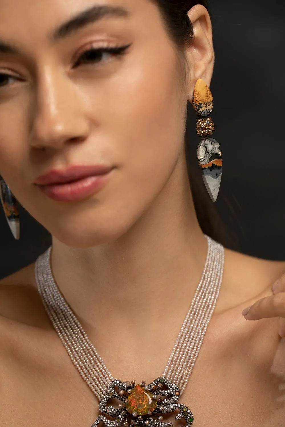 Malignano and Madarin Garnet Earrings