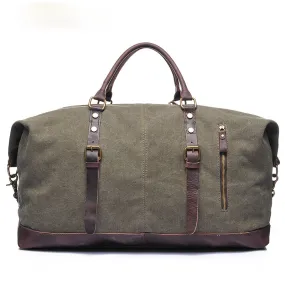 Men's Travel Canvas Leather Duffle Bag D-2077