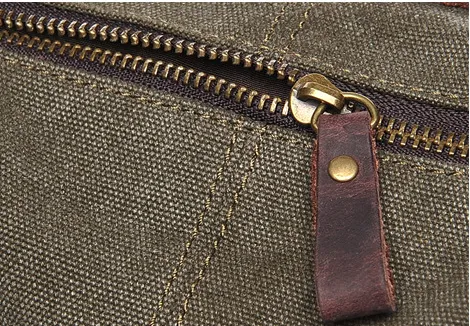 Men's Travel Canvas Leather Duffle Bag D-2077