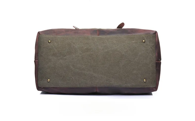 Men's Travel Canvas Leather Duffle Bag D-2077