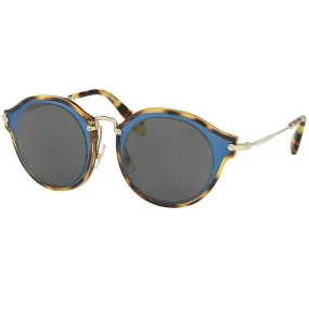 Miu Miu Women's Sunglasses - Matte Azure Plastic Frame Grey Lenses | 51SS-VA71A149