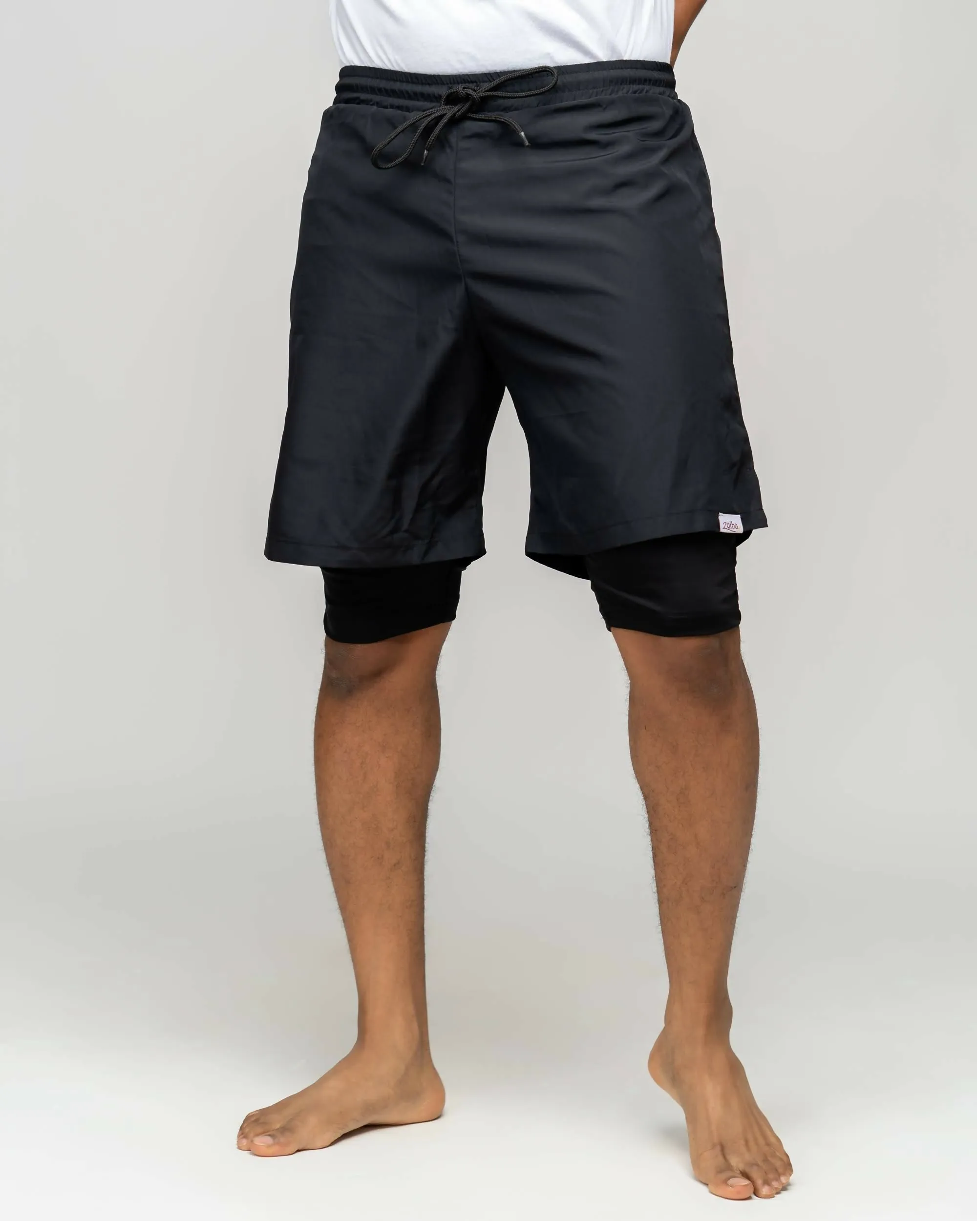 Modest Workout 2in1 Short Shorts - Black