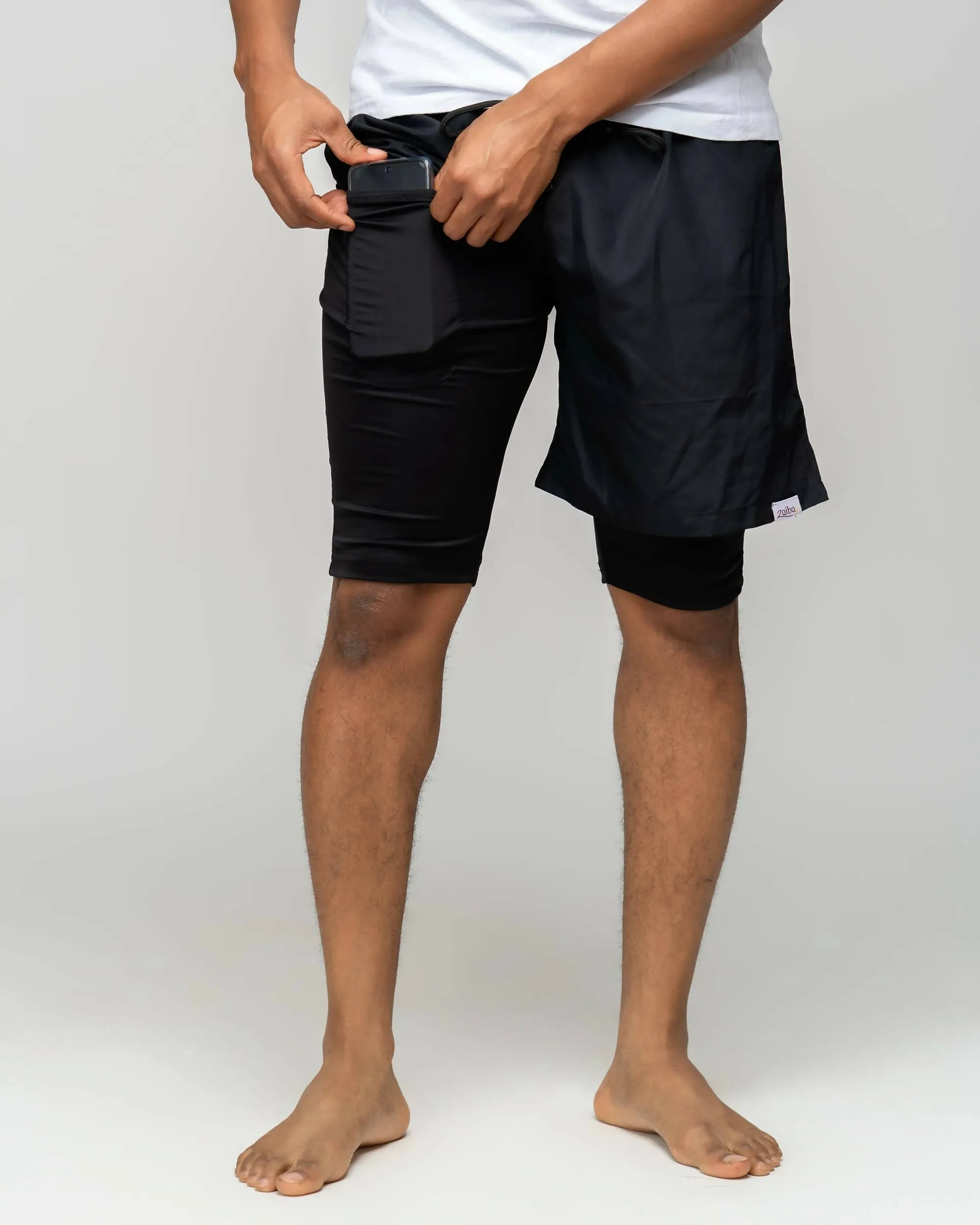 Modest Workout 2in1 Short Shorts - Black