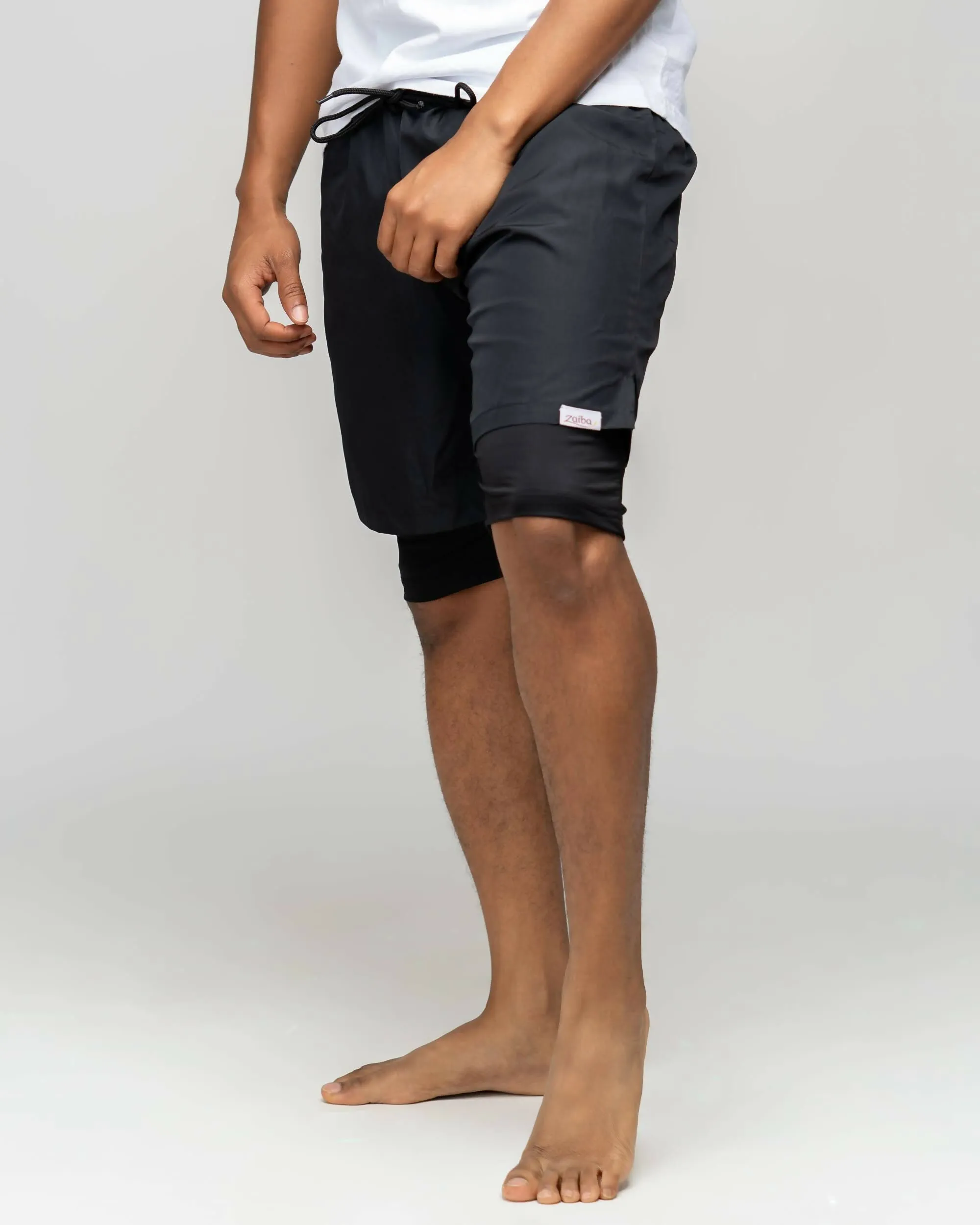 Modest Workout 2in1 Short Shorts - Black