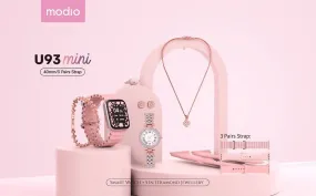 Modio U93 Mini Smart Watch With 5 In 1 Diamond Jewelry