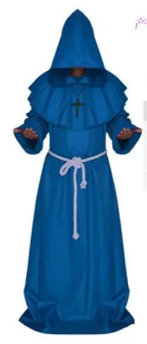 Monk Hooded Friar Medieval Renaissance Priest Halloween Cosplay Robe