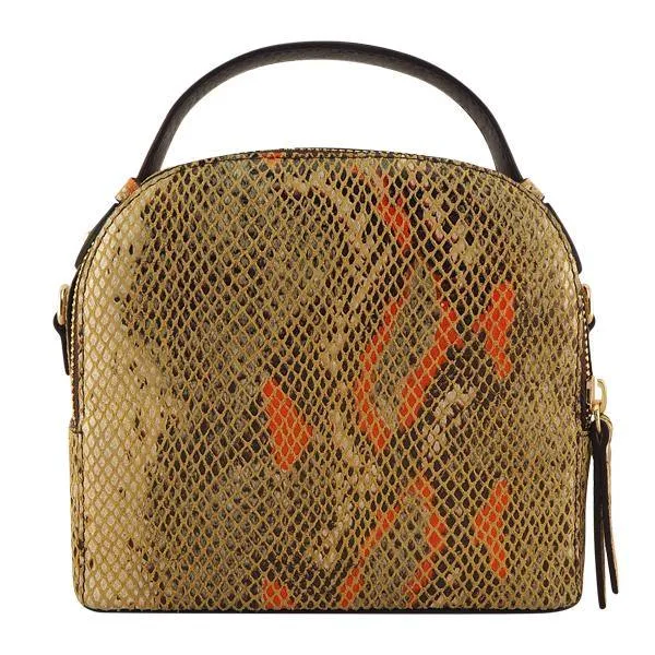 MONK Miami Bag  | Orange/Brown Python-print