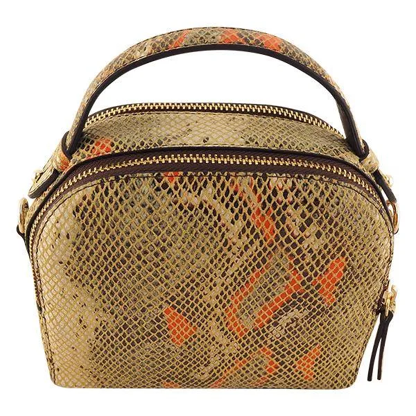 MONK Miami Bag  | Orange/Brown Python-print