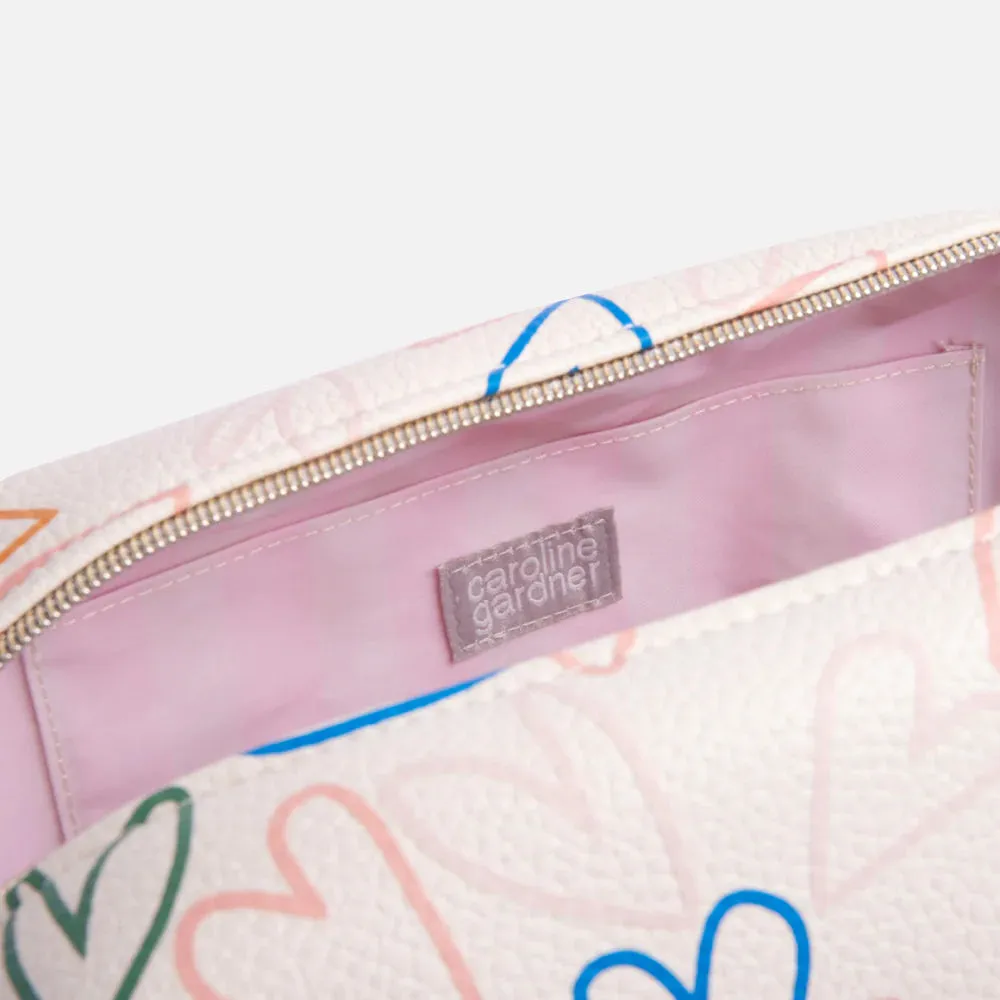 Multi Outline Hearts | Large Wash Bag