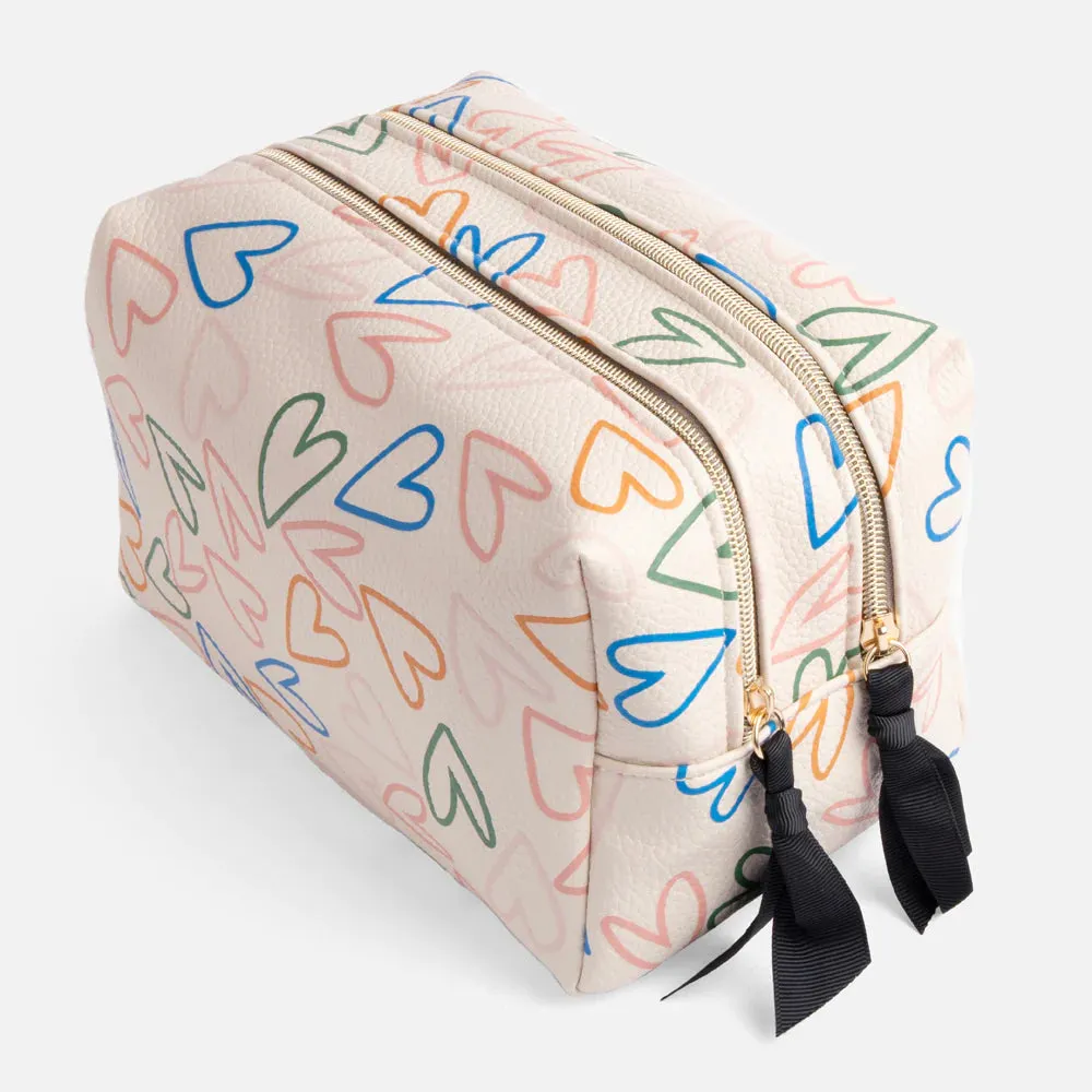 Multi Outline Hearts | Large Wash Bag