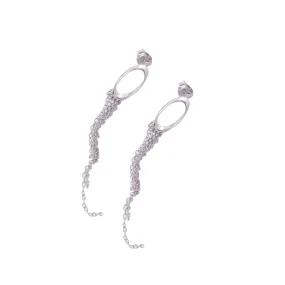 Myiesha Oval 925 Sterling Silver Stud Drop Earrings