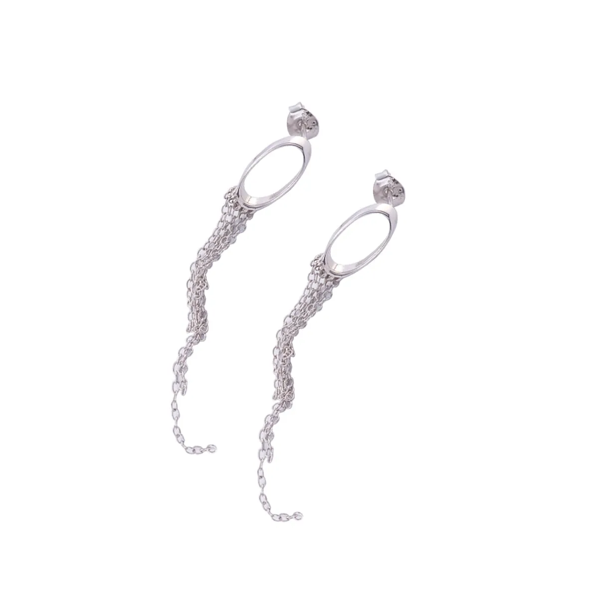Myiesha Oval 925 Sterling Silver Stud Drop Earrings