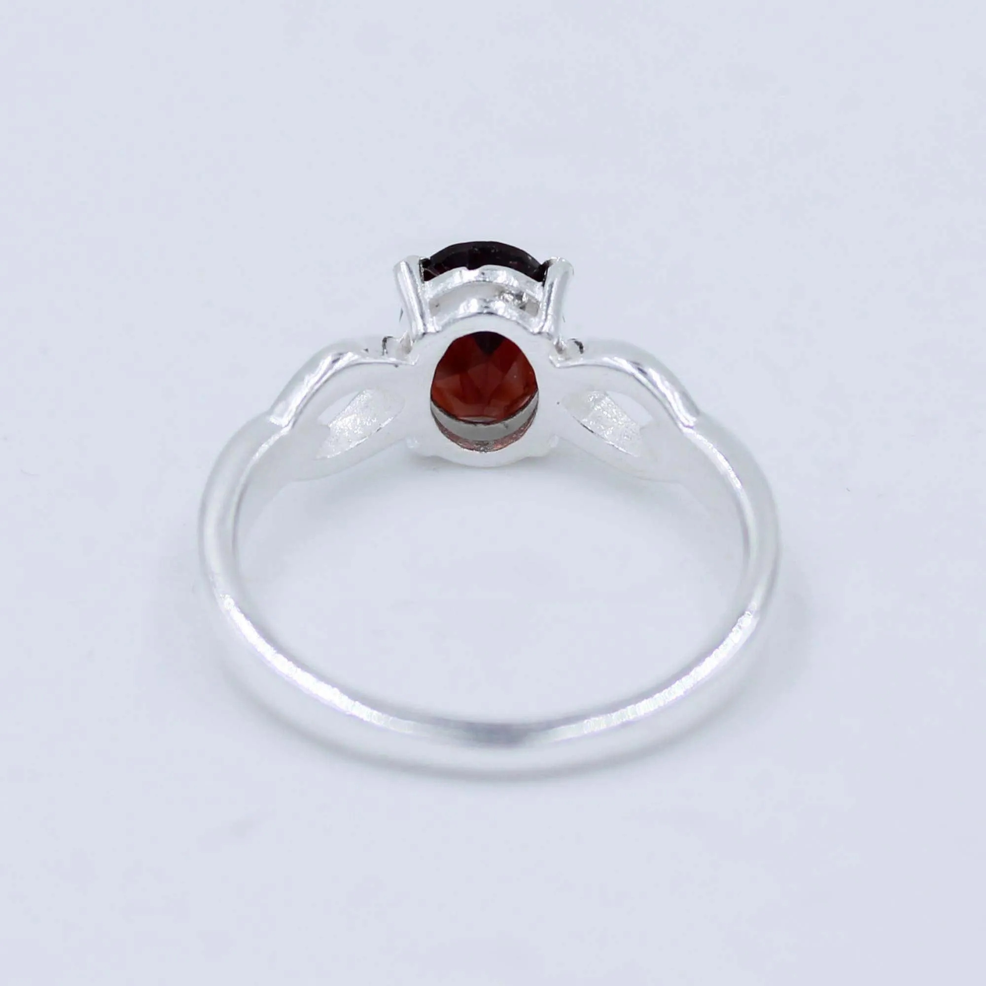 Natural Garnet Oval 925 Silver Women's Ring